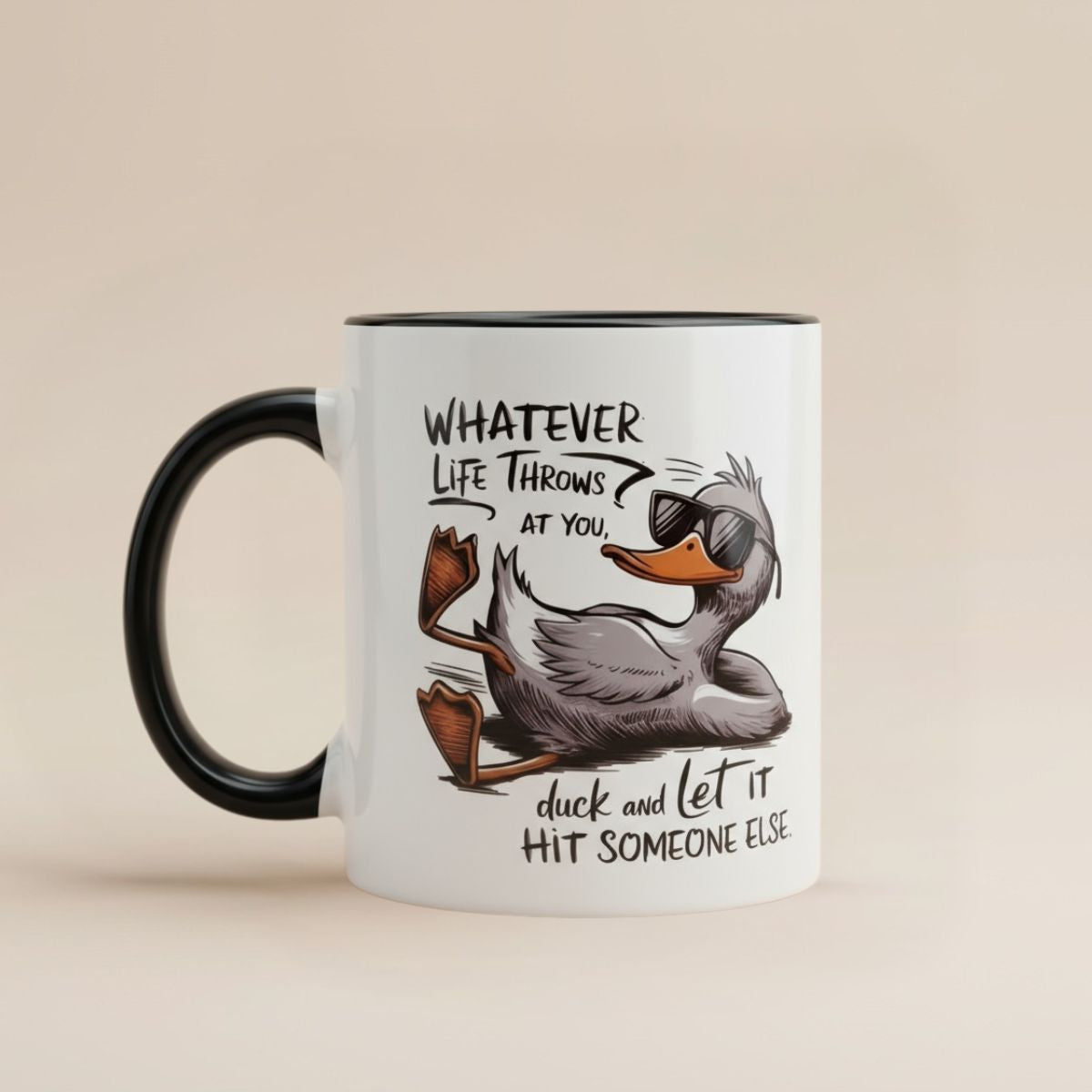 Cool Duck Let It Hit Someone Else mug close up