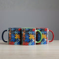 Puzzle Mug Multi-Color Collection (Blue, Green, Red) in Pakistan
