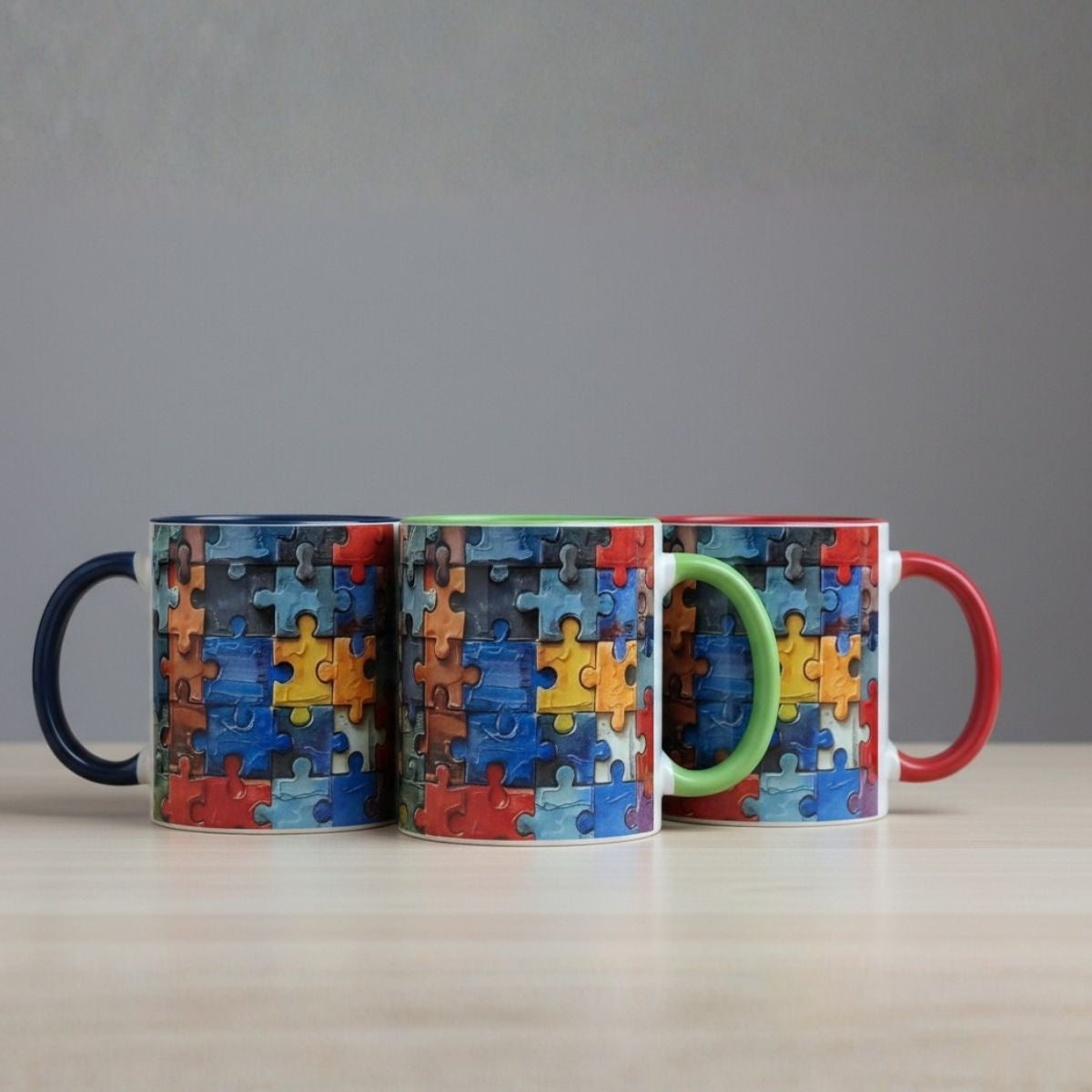 Puzzle Mug Multi-Color Collection (Blue, Green, Red) in Pakistan