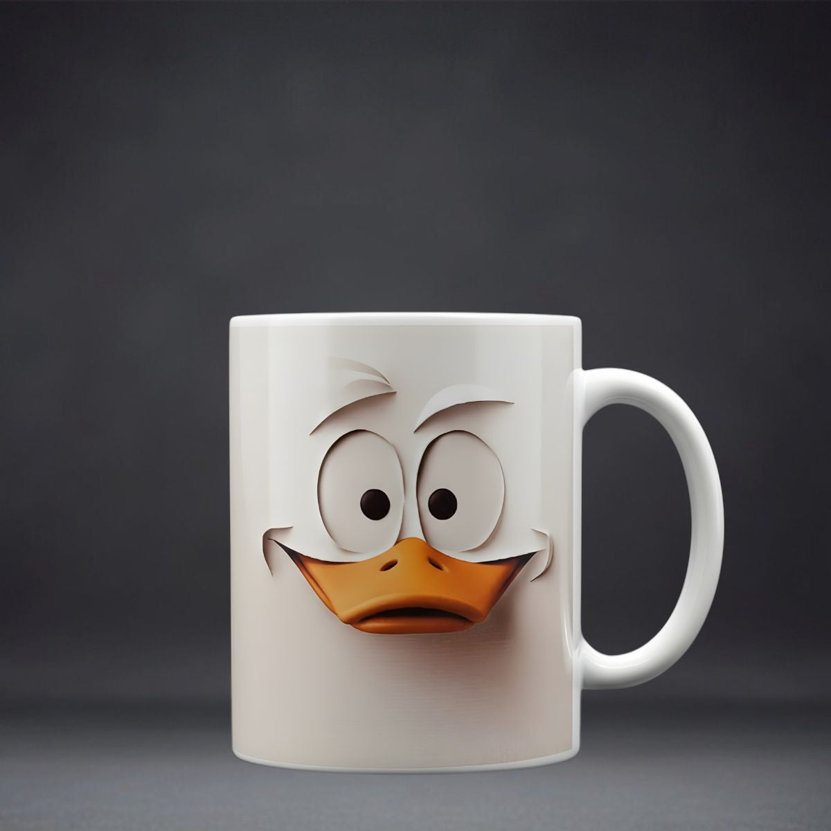 Surprised Duck Mug design close up