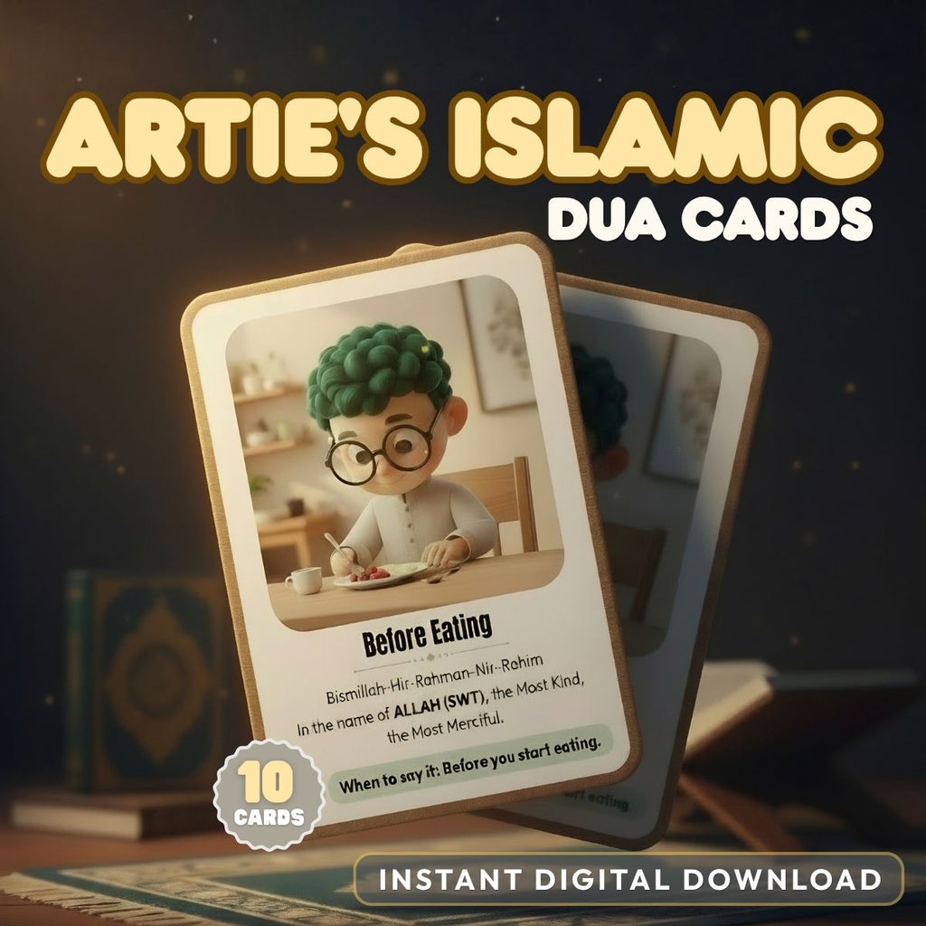 Artie™ Islamic Dua Cards (Set 1) | 10 Kid-Friendly Dua Cards
