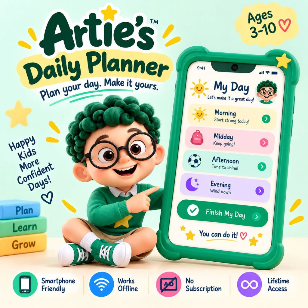 Artie’s Daily Planner interactive daily planner for kids ages 3–10
