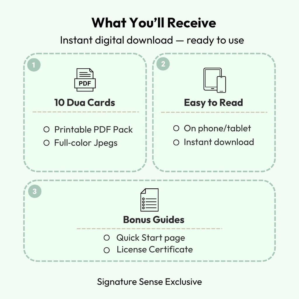 Artie™ Islamic Dua Cards (Set 1) | 10 Kid-Friendly Dua Cards