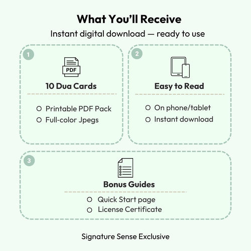 Artie's Islamic Dua Cards (Set 1) | 10 Kid-Friendly Dua Cards