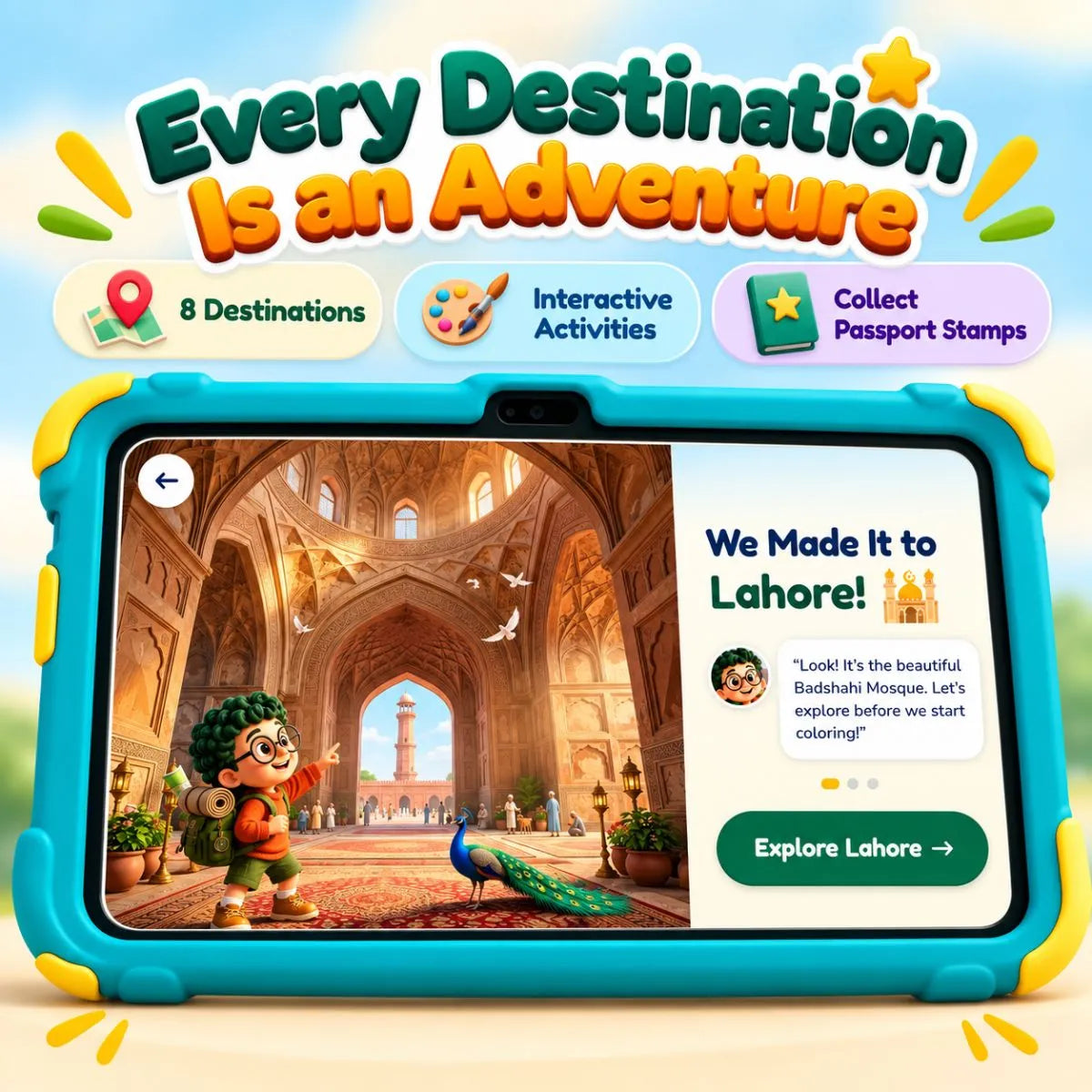 Artie exploring Lahore in a digital adventure featuring 8 Pakistan destinations, interactive activities and passport stamps