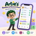Artie’s Routine and Reward Chart interactive routine experience for kids with stars and rewards