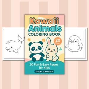 Kawaii Animal Coloring Book for Kids | Fun Printable Download Kawaii Animal Coloring Book for Kids | Fun Printable Download