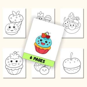 Tiny Treats: Kawaii Food Coloring Book | 6 Cute Digital Coloring Pages for Kids Tiny Treats: Kawaii Food Coloring Book | 6 Cute Digital Coloring Pages for Kids