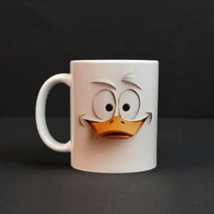surprised-duck-3d-art-mug Surprised Duck 3D Art Mug with a raised cartoon duck face